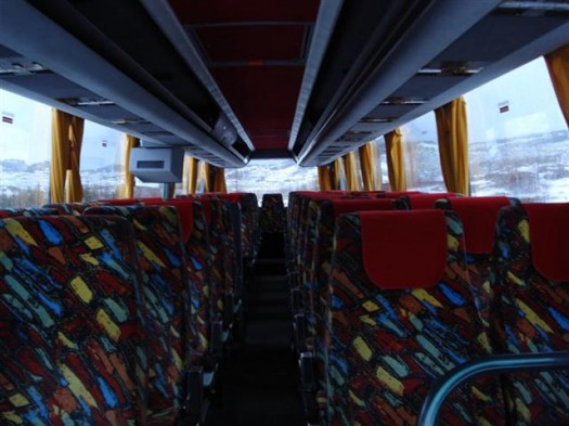 Benz 49+1 sæta rúta Sæti, séð frá hlið